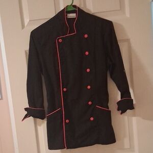 Stylish Black Utility Jacket with Red Trim